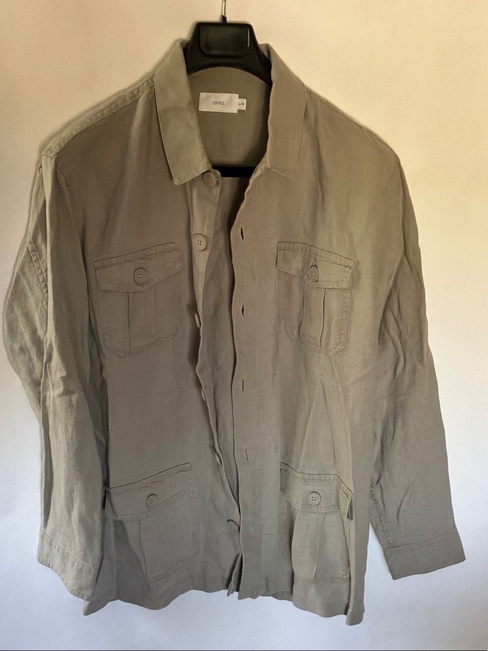 Onia Men's Light Taupe Button-Front Utility Shirt Jacket
